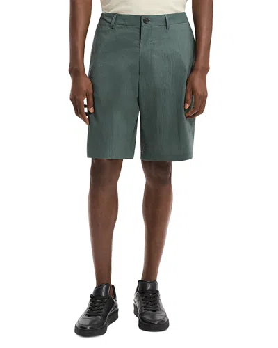 Theory Straight 9.5 Drawstring Shorts In Green