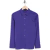 Theory Straight Button-up Shirt In Blue Iris
