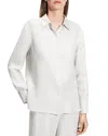 Theory Long-sleeve Straight Shirt In Platinum