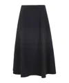 Theory Black Mid-waist Flared Skirt In Black