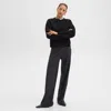 Theory Straight-leg 5-pocket Pant In Wool-blend Flannel In Charcoal Melange