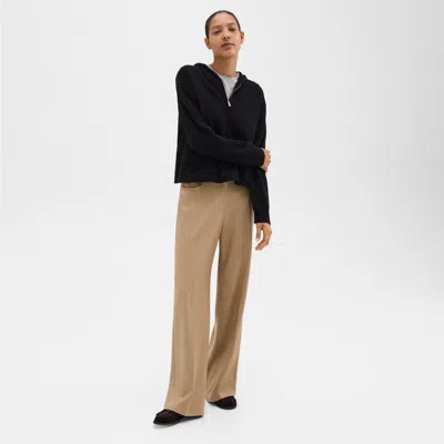 Theory Straight-leg 5-pocket Pant In Wool-blend Flannel In New Camel