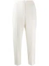 Theory Straight-leg Cropped Trousers In Neutrals