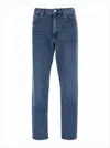 Theory Straight-leg Denim Pants With Classic Waist In Blue