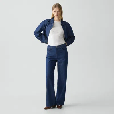 Theory Straight-leg Five-pocket Pant In Relaxed Denim In Purple