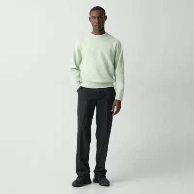 Theory Straight-leg Pant In Stretch Wool In Deep Black