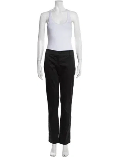 Pre-owned Theory Straight Leg Pants In Black
