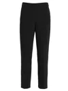 Theory Treeca Virgin Wool Flannel Cropped Pull-on Pants In Black