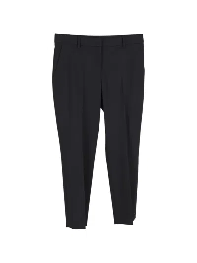 Pre-owned Theory Straight-leg Trousers In Black