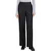 Theory Wide Leg Pull On Full Length Pants In Wool In Black