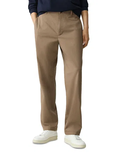 Theory Straight Pant In Cotton-blend Twill In Neutral