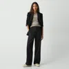 Theory Straight Pant In Good Wool In Black
