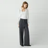 Theory Straight Pant In Good Wool In Charcoal Melange