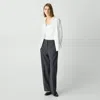 Theory Straight Pant In Good Wool In Charcoal Melange
