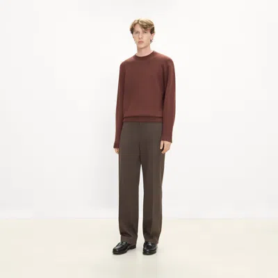 Theory Straight Pant In Knit Twill In Green