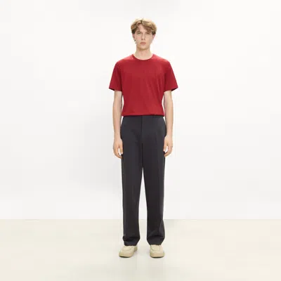 Theory Straight Pant In Knit Twill In Gray