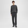 Theory Straight Pant In Wool-blend Twill In Pestle Melange