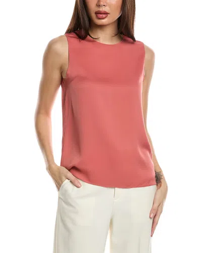 Theory Straight Shell Silk Tank In Pink