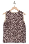 Theory Straight Shell Sleeveless Silk Top In Darkest Red Mulberry