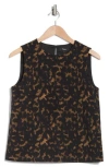 Theory Straight Shell Sleeveless Top In Dark Brown Multi