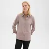 Theory Straight Shirt In Admiral Crepe In Cinder