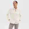 Theory Straight Shirt In Admiral Crepe In Rice