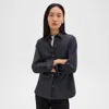 Theory Straight Shirt In Good Wool In Charcoal Melange
