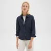 Theory Straight Shirt In Good Wool In Nocturne Navy