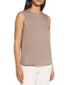 Theory Straight Silk Shell In Gray