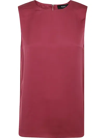 Theory Straight Top In Pink