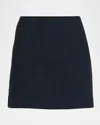 Theory Straight Tweed Mini Skirt In Black