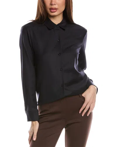 Theory Straight Wool Shirt In Blue