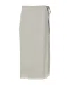 Theory 'tie Wrap' High Waist Midi Skirt In Gray