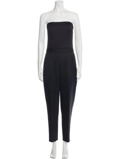 Pre-owned Theory Strapless Jumpsuit In Blue