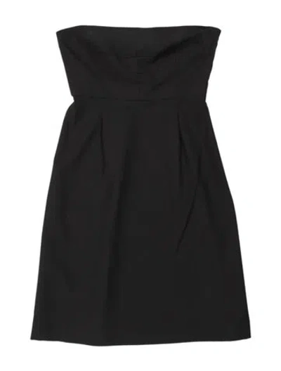 Pre-owned Theory Strapless Knee-length Dress In Black