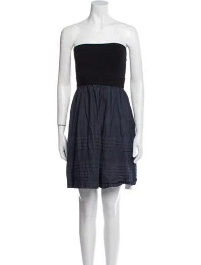 Pre-owned Theory Strapless Mini Dress In Black