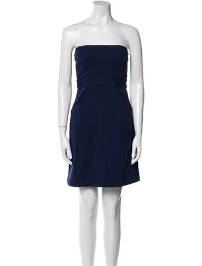 Pre-owned Theory Strapless Mini Dress In Blue