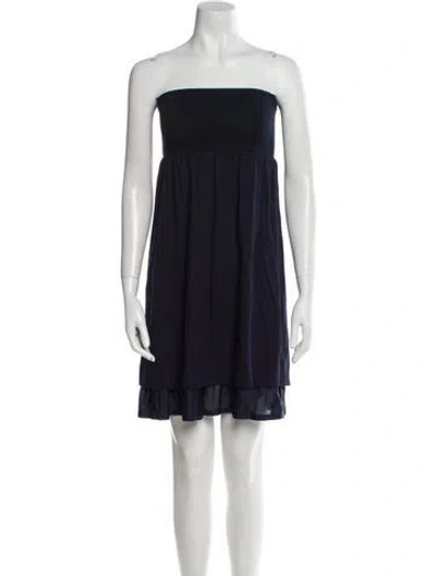 Pre-owned Theory Strapless Mini Dress In Blue