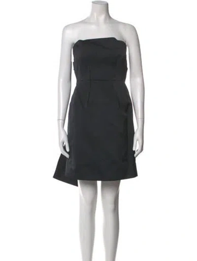 Pre-owned Theory Strapless Mini Dress In Gray