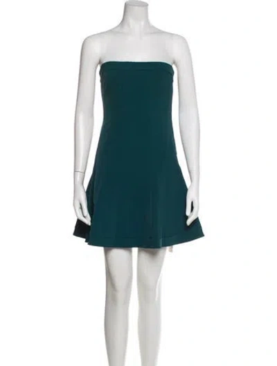 Pre-owned Theory Strapless Mini Dress In Green