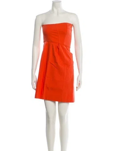 Pre-owned Theory Strapless Mini Dress In Pink