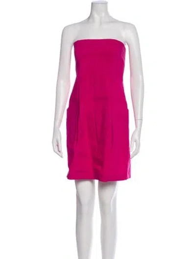 Pre-owned Theory Strapless Mini Dress In Red