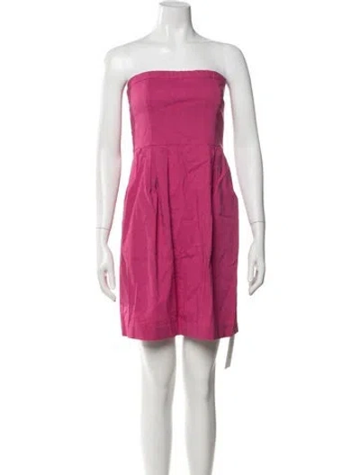 Pre-owned Theory Strapless Mini Dress W/ Tags In Pink