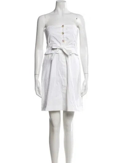 Pre-owned Theory Strapless Mini Dress In White