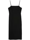 Theory Good Strappy A-line Linen Blend Dress In 001 Black