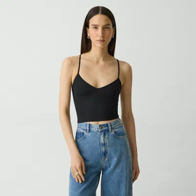 Theory Strappy Tank Top In Stretch Nylon In Black