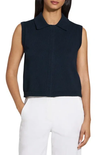 THEORY THEORY STRETCH COTTON BLEND ZIP SWEATER VEST