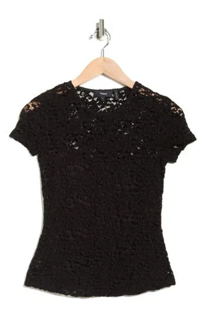Theory Stretch Lace Top In Black