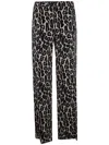 Theory Stretch Leopard Relaxed Straight Pants In Multicolor