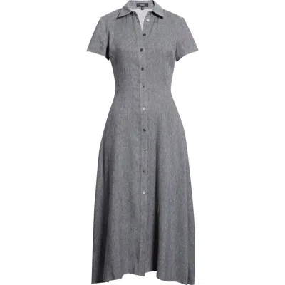 Theory Stretch Linen Blend Shirtdress In Blue